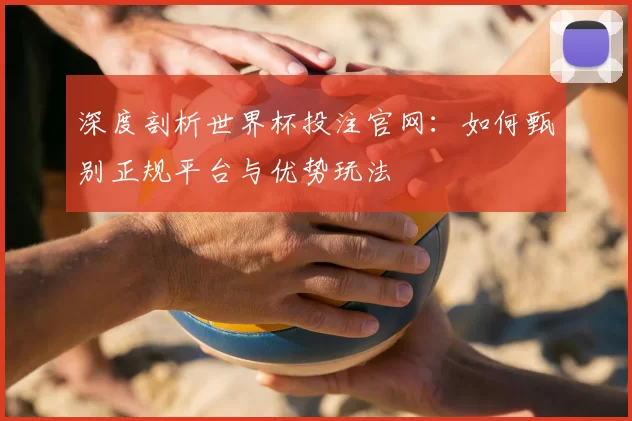 深度剖析世界杯投注官网：如何甄别正规平台与优势玩法